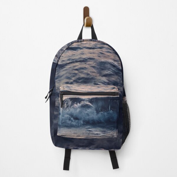 Item preview, Dark Grey - blue ocean waves designed and sold by Durgaa D.