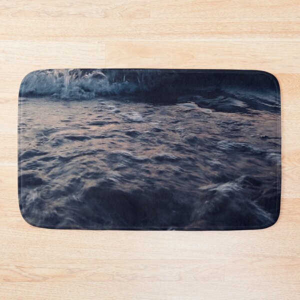 Item preview, Dark Grey - blue ocean waves designed and sold by Durgaa D.