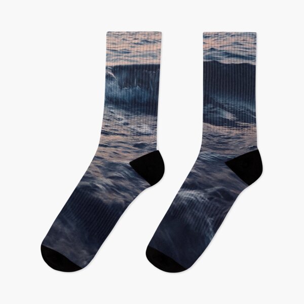 Item preview, Dark Grey - blue ocean waves designed and sold by Durgaa D.