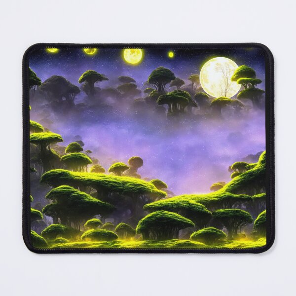 Item preview, Lush alien jungle floating in the middle of space with multiple moons designed and sold by BrachiaST.
