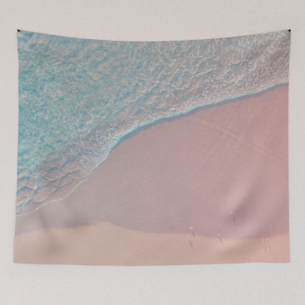 Item preview, Creamy pink sand and  blue ocean waves  designed and sold by Durgaa D.