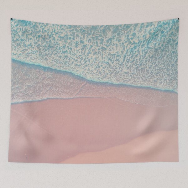 Item preview, pink sand and crystal clear blue ocean waves  designed and sold by Durgaa D.