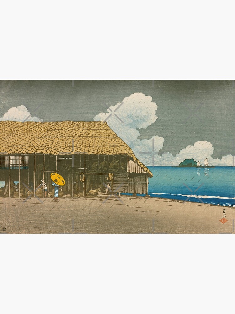 Japanese Art Print - Fishing Shed on Himi Beach by Kawase Hasui