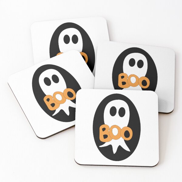 Item preview, Cute Halloween ghost cartoon with BOO text  designed and sold by AngelDawnDesign.
