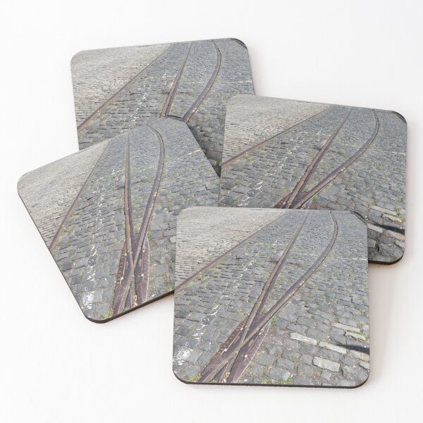 Item preview, Abandoned Streetcar Tracks, Cobblestone Street, Hoboken, New Jersey designed and sold by lenspiro.