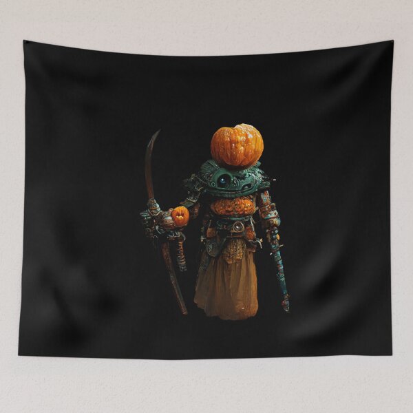 Item preview, Pumpkin warrior holding a weapon and a sword designed and sold by hassendz.