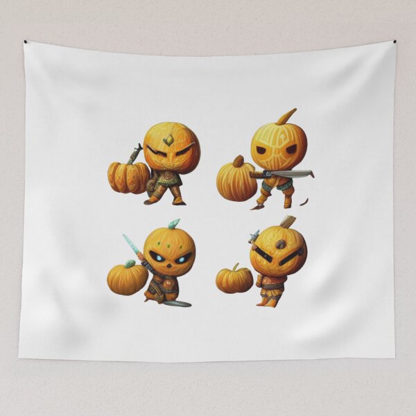 Item preview, Little Pumpkin Warriors Holding scary and horror -Halloween Pumpkin designed and sold by hassendz.