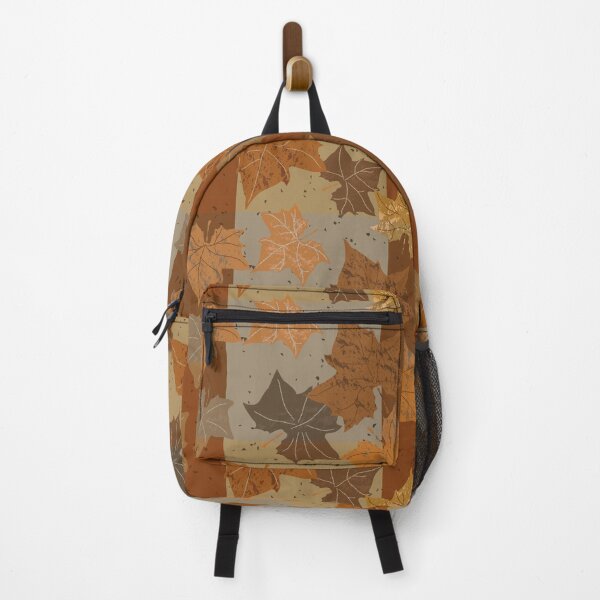 Item preview, Autumn Leaves on Brown Checkered Background designed and sold by rhombusOnion.