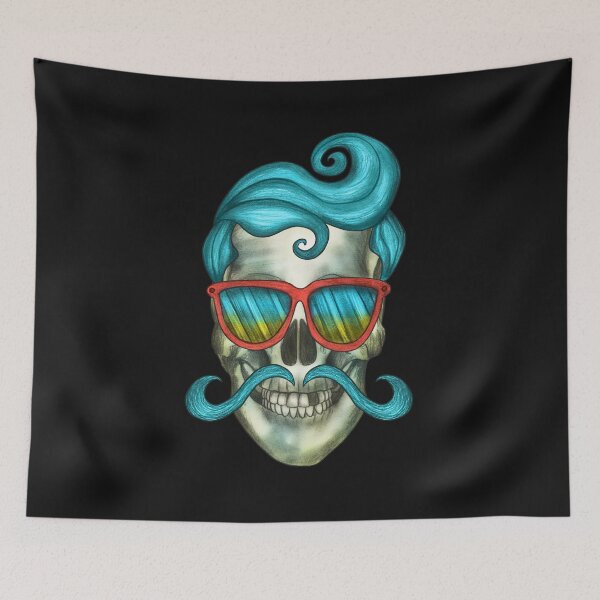 Item preview, Mustache skull designed and sold by helinton.