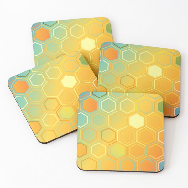 Item preview, Abstract Blue Orange Gradient Hexagon Pattern designed and sold by CheeryDK.