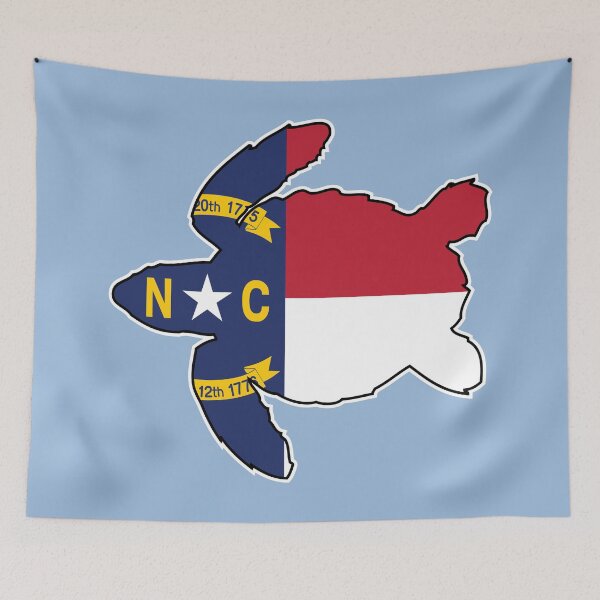 Item preview, North Carolina Flag in Loggerhead with Carolina Blue designed and sold by Rich Anderson.