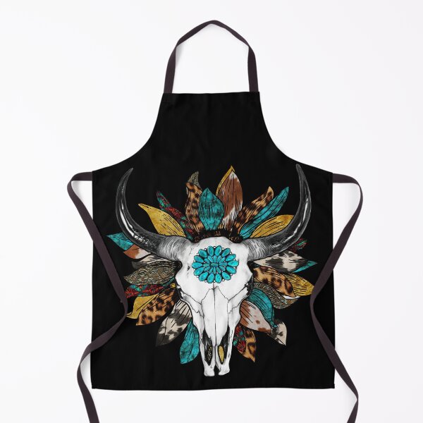 Item preview, Western Cow Skull With Turquoise Gem designed and sold by handsoftime2020.