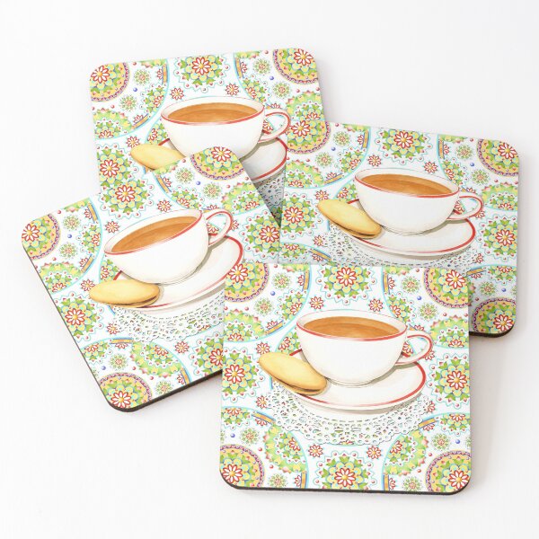 Item preview, Cup of Tea on Mandala Cloth designed and sold by PatriciaSheaDesigns.