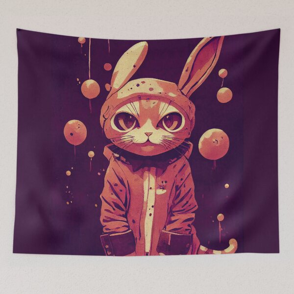 Item preview, Shy cat disguised as a rabbit designed and sold by etherElric.