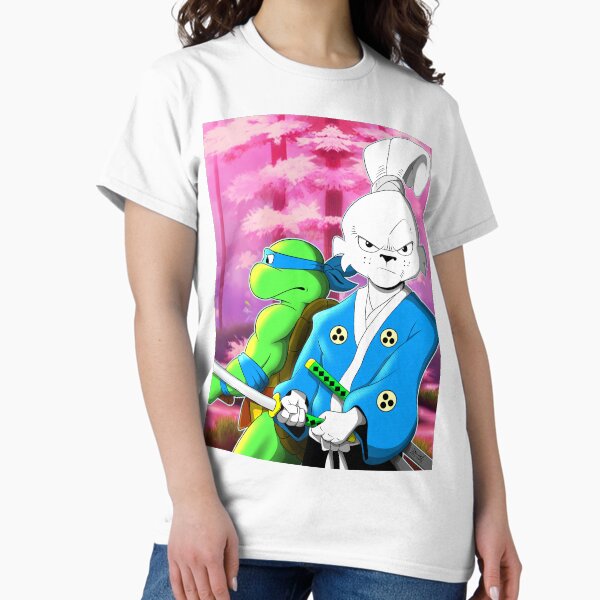Vista previa del artículo con la obra «Los espadachines Usagi Yojimbo TMNT Leonardo», diseñado y vendido por Shell Shocked Studio.