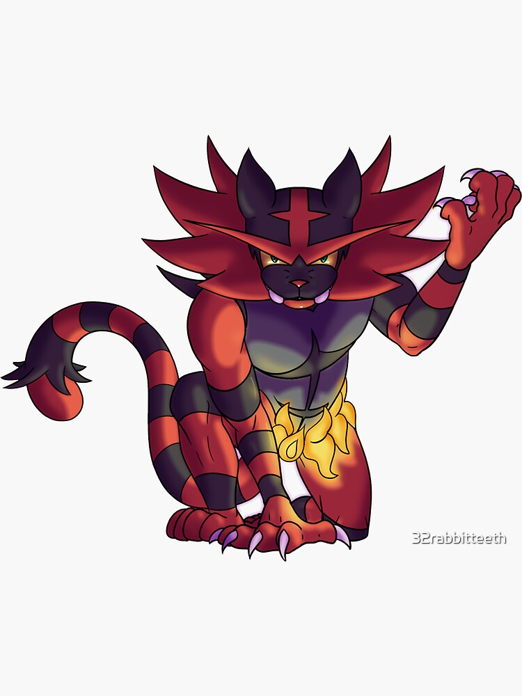 "Incineroar" Sticker by 32rabbitteeth | Redbubble