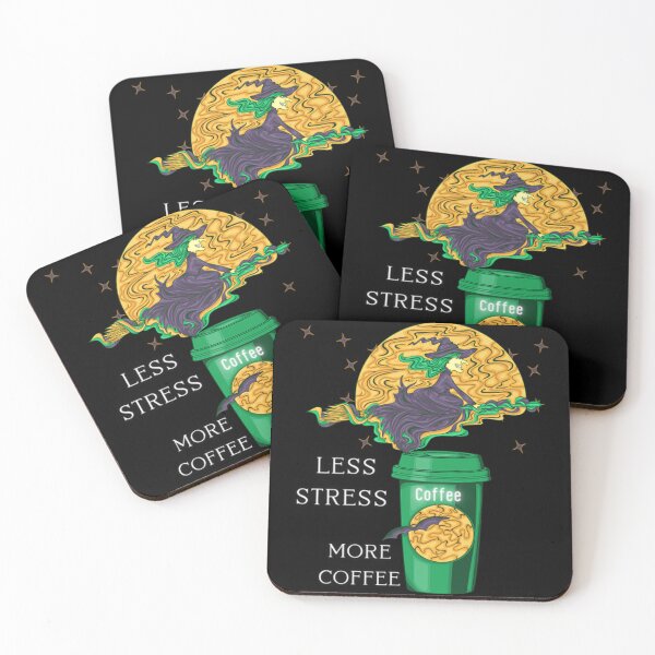 Item preview, Less Stress More Coffee - Halloween Witch  designed and sold by RobertoGomis.
