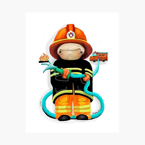 The Little Firefighter Photographic Print