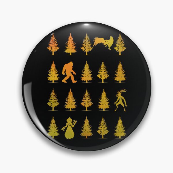Item preview, Autumn Cryptids Pattern - Fall Colored Pine Tree Forest  designed and sold by NatIntrovertSoc.