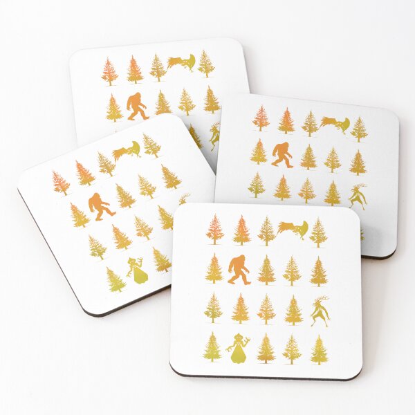 Item preview, Autumn Cryptids Pattern - Fall Colored Pine Tree Forest  designed and sold by NatIntrovertSoc.
