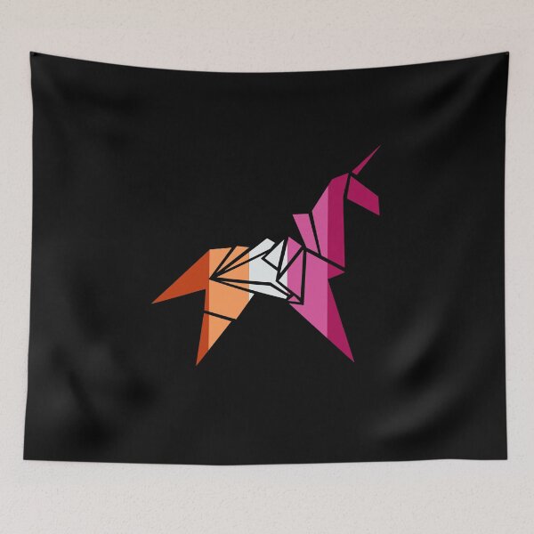 Item preview, Origami Unicorn Femme. Lesbian Pride designed and sold by Subtle Pride Shop.