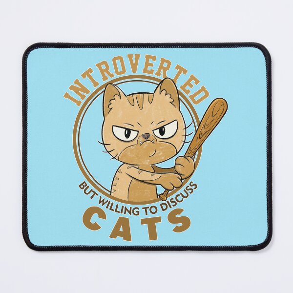 Item preview, introverted but willing to discuss funny cats designed and sold by ImaginarStore.