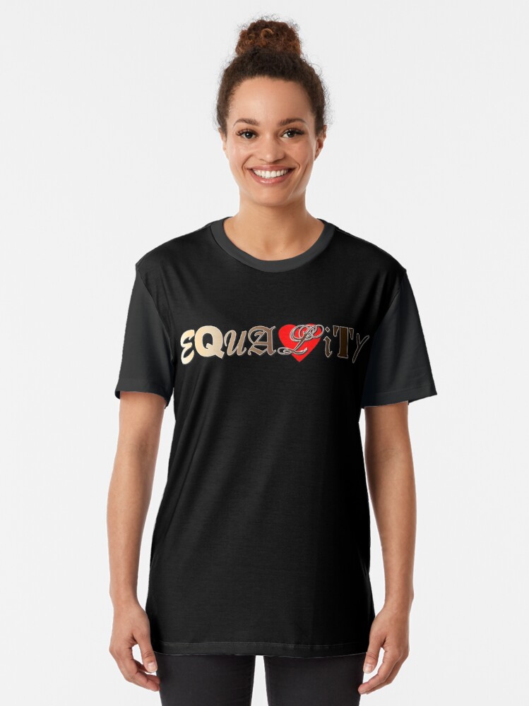 Alternate view of Equality on Black Graphic T-Shirt