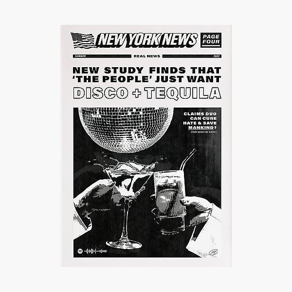 Disco + Tequila Headline Photographic Print