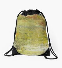 Yellow Non Representational Painting Drawstring Bag