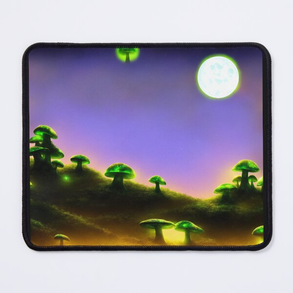 Item preview, Alien mushrooms landscape with a shroom-moon designed and sold by BrachiaST.
