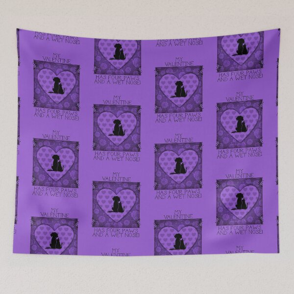 Item preview, My Valentine Has Four Paws…! (Purple on Purple) designed and sold by PawsitiveMum.