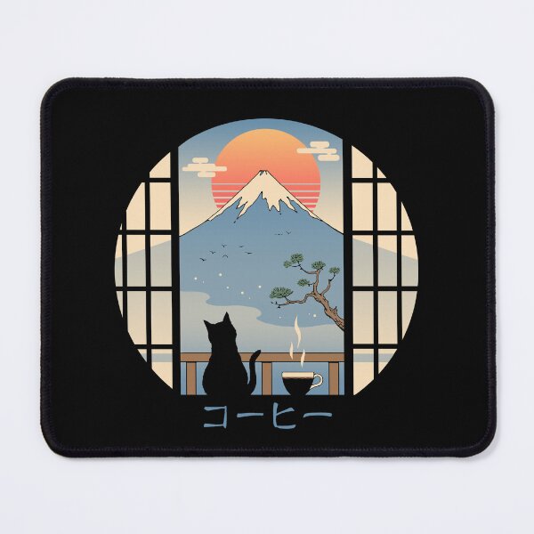 Item preview, Coffee Cat in Mt. Fuji designed and sold by vincenttrinidad.