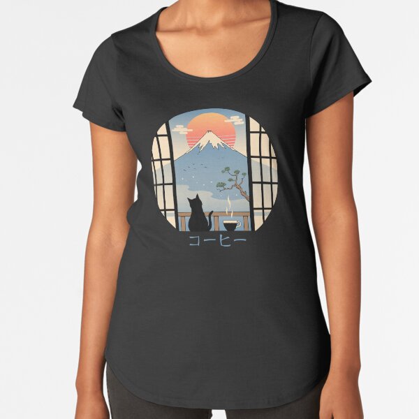 Item preview, Coffee Cat in Mt. Fuji designed and sold by vincenttrinidad.