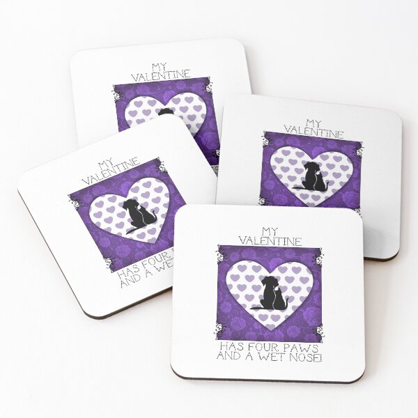 Item preview, My Valentine Has Four Paws…! (Purple) designed and sold by PawsitiveMum.