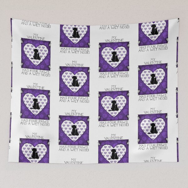 Item preview, My Valentine Has Four Paws…! (Purple) designed and sold by PawsitiveMum.