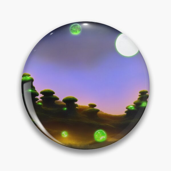 Item preview, Alien planet landscape with glowing orbs and portals to other worlds designed and sold by BrachiaST.