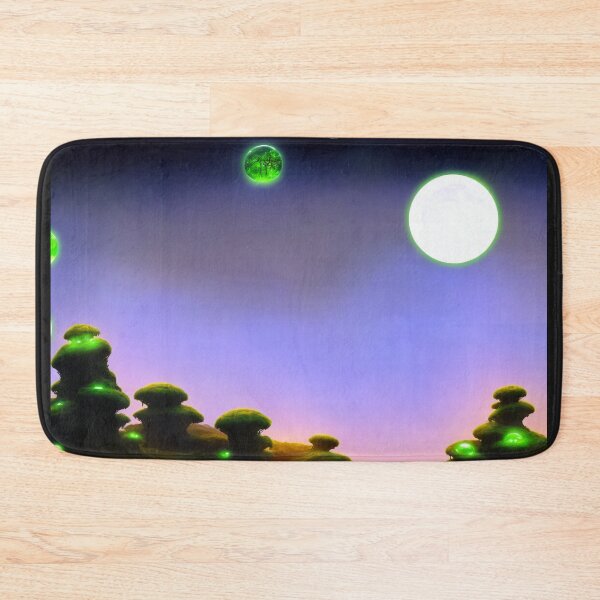 Item preview, Alien planet landscape with glowing orbs and portals to other worlds designed and sold by BrachiaST.
