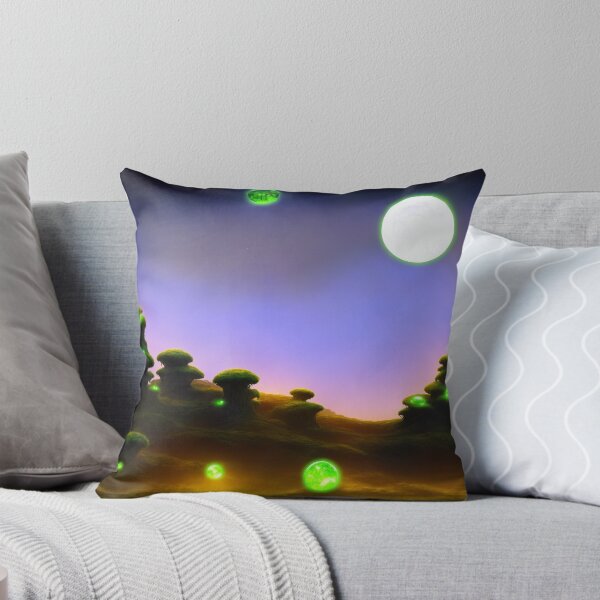 Item preview, Alien planet landscape with glowing orbs and portals to other worlds designed and sold by BrachiaST.