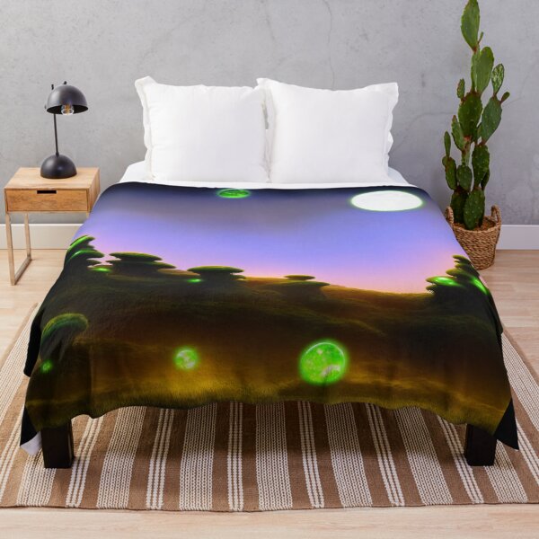 Item preview, Alien planet landscape with glowing orbs and portals to other worlds designed and sold by BrachiaST.