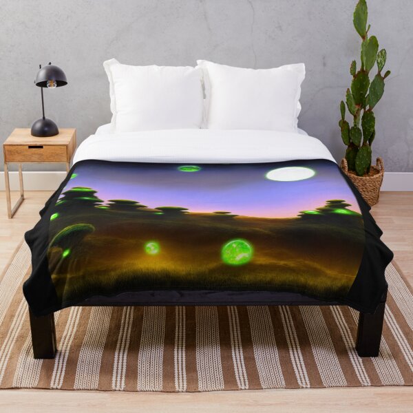 Item preview, Alien planet landscape with glowing orbs and portals to other worlds designed and sold by BrachiaST.