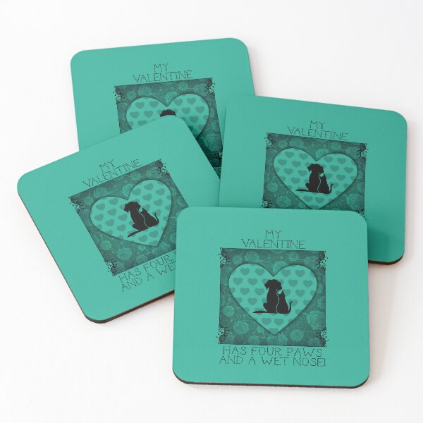 Item preview, My Valentine Has Four Paws…! (Teal on Teal) designed and sold by PawsitiveMum.