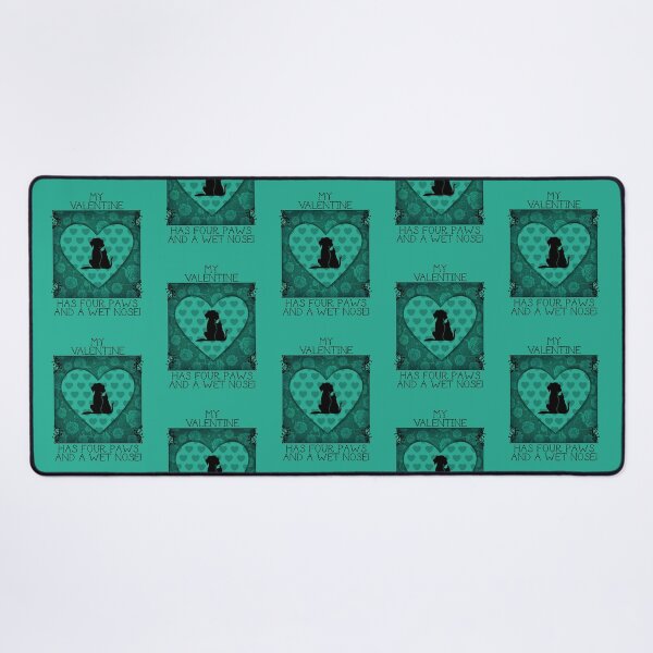 Item preview, My Valentine Has Four Paws…! (Teal on Teal) designed and sold by PawsitiveMum.