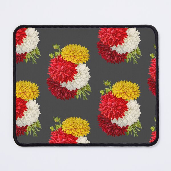 Item preview, The Dahlia Flower In Magenta, Red, White And Yellow. A Dahlia Bouquet designed and sold by Eklectikos.