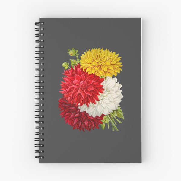 Item preview, The Dahlia Flower In Magenta, Red, White And Yellow. A Dahlia Bouquet designed and sold by Eklectikos.