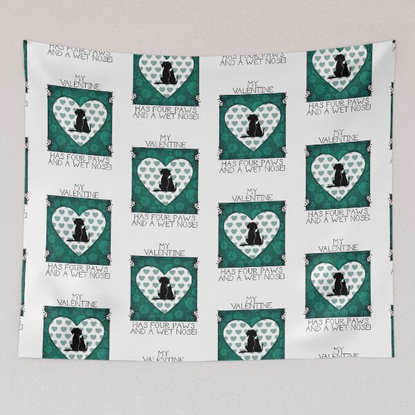 Item preview, My Valentine Has Four Paws…! (Teal) designed and sold by PawsitiveMum.