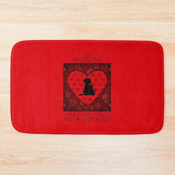 Item preview, My Valentine Has Four Paws…! (Red on Red) designed and sold by PawsitiveMum.