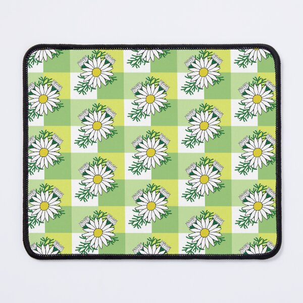 Item preview, Chamomile White Daisy Tea checkered pattern in yellow and green designed and sold by Stephanie J Lewis.