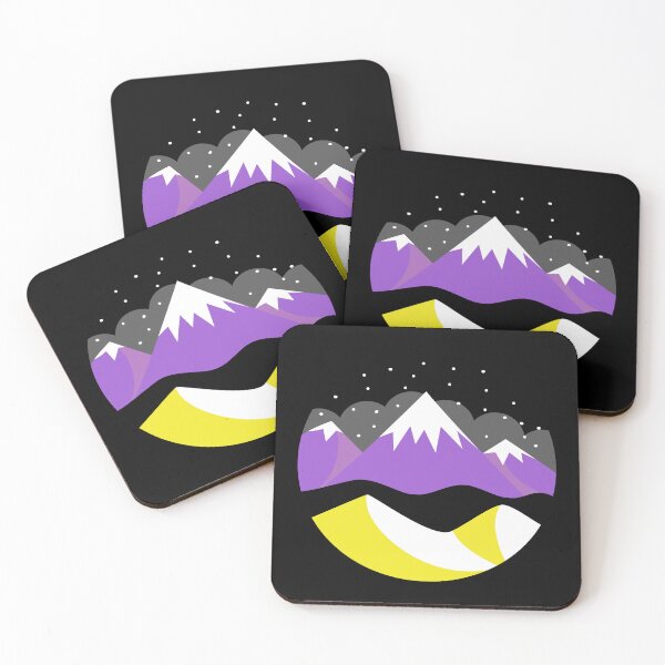 Item preview, Mountains and Stars Non Binary Flag. Nonbinary Pride designed and sold by Subtle Pride Shop.