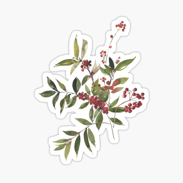Item preview, Winter Berries Holly Berries designed and sold by WildAliceArt.