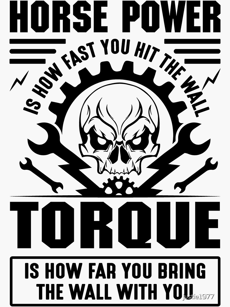 "Horse Power Versus Torque Car Lover" Sticker for Sale by justie1977